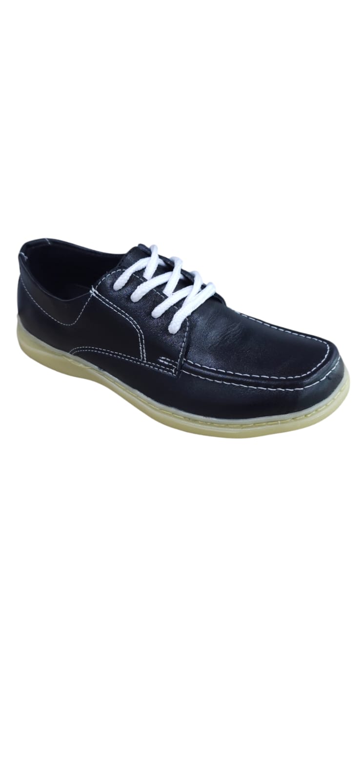 Zapatos Colegiales Negros Suela Amarilla En Cuero