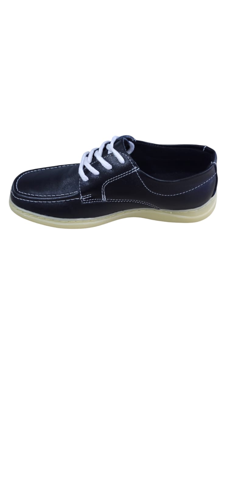 Zapatos Colegiales Negros Suela Amarilla En Cuero