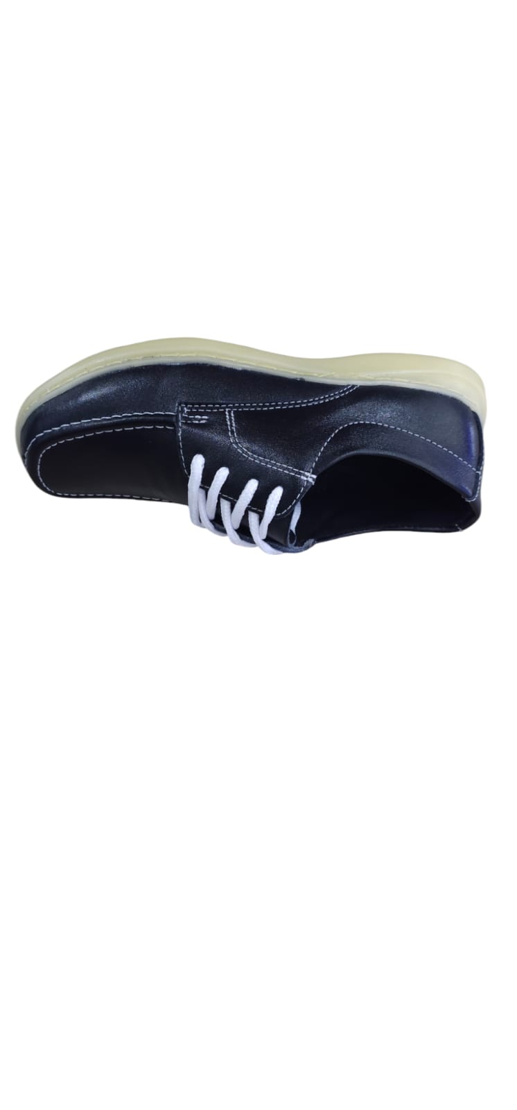 Zapatos Colegiales Negros Suela Amarilla En Cuero