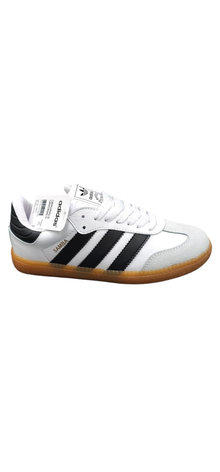Tenis Adidas Samba White Black Suela Plana Replica AA