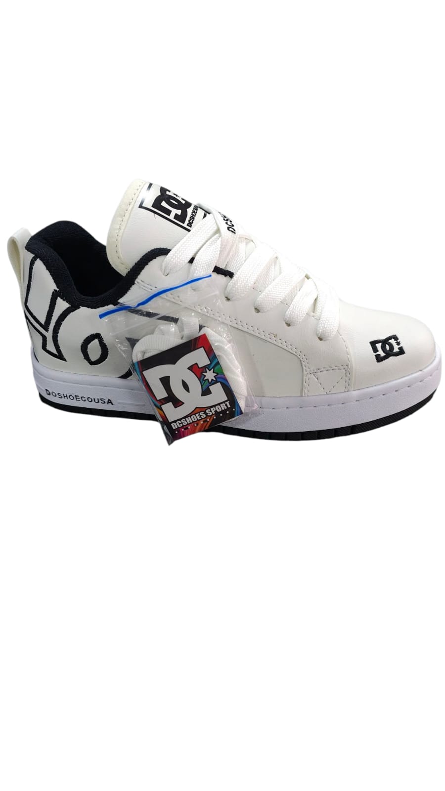 Tenis DC Shoes Court Graffic Replica AA Colors White Black