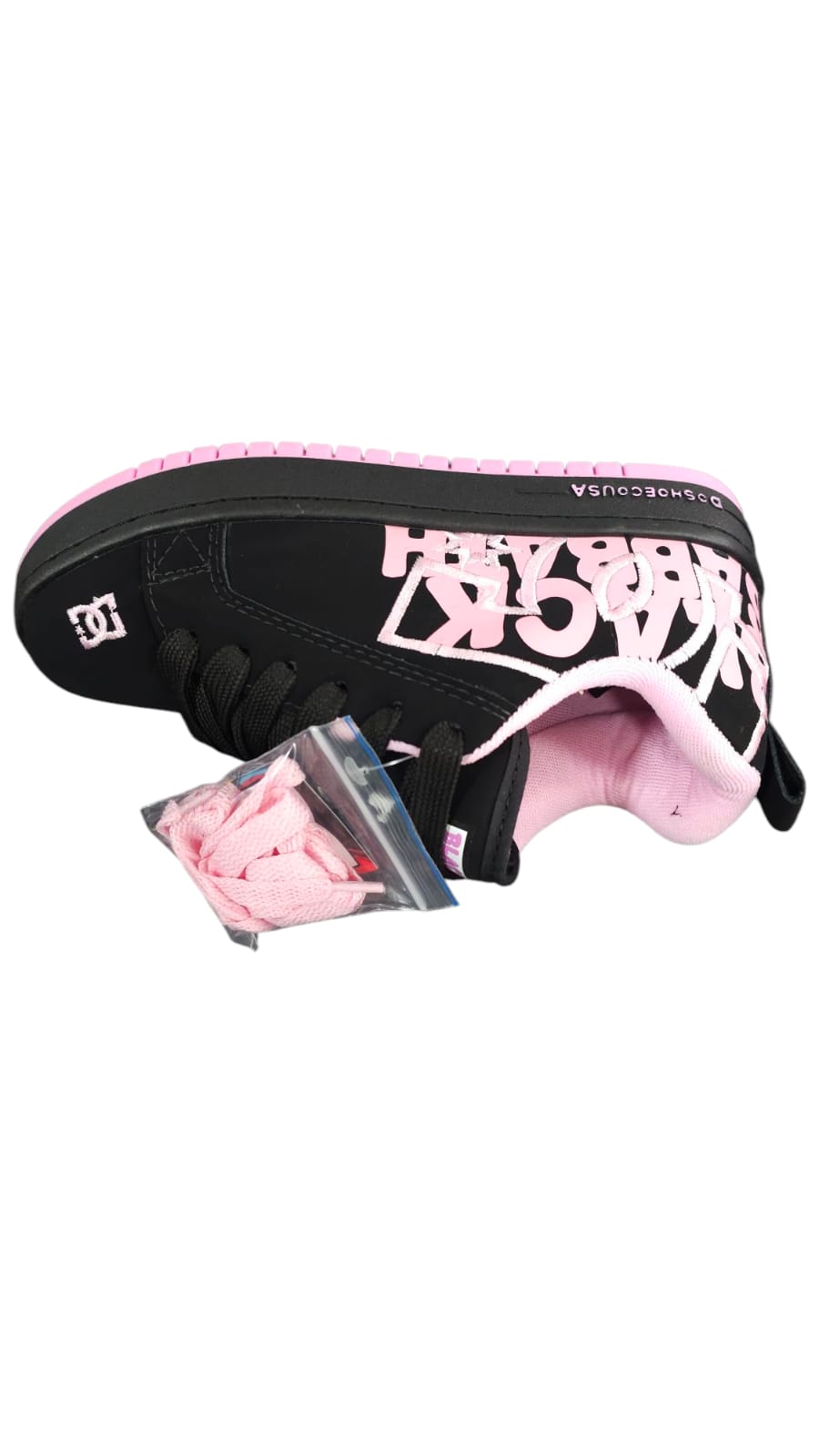 Tenis DC Shoes Court Graffic Replica AA Colors Black Pink