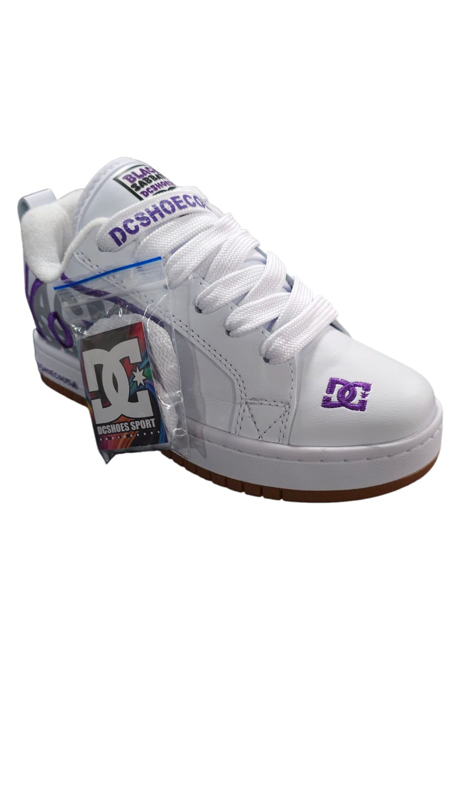 Tenis DC Shoes Court Graffic Replica AA Colors White Lila