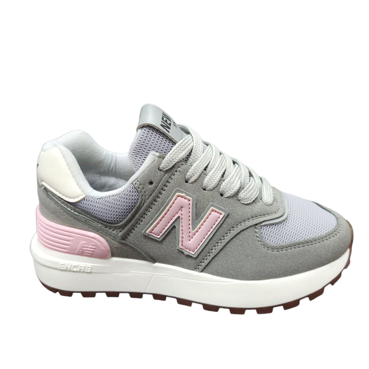 Tenis New Balance Replica AA Suela Alta New Colección Gris Rosa