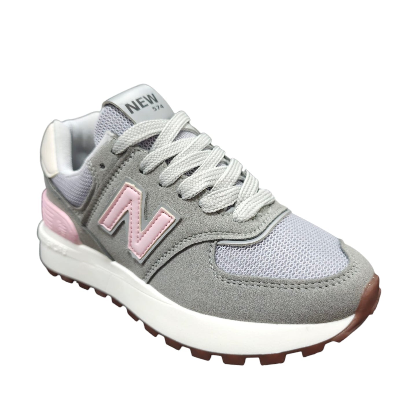 Tenis New Balance Replica AA Suela Alta New Colección Gris Rosa