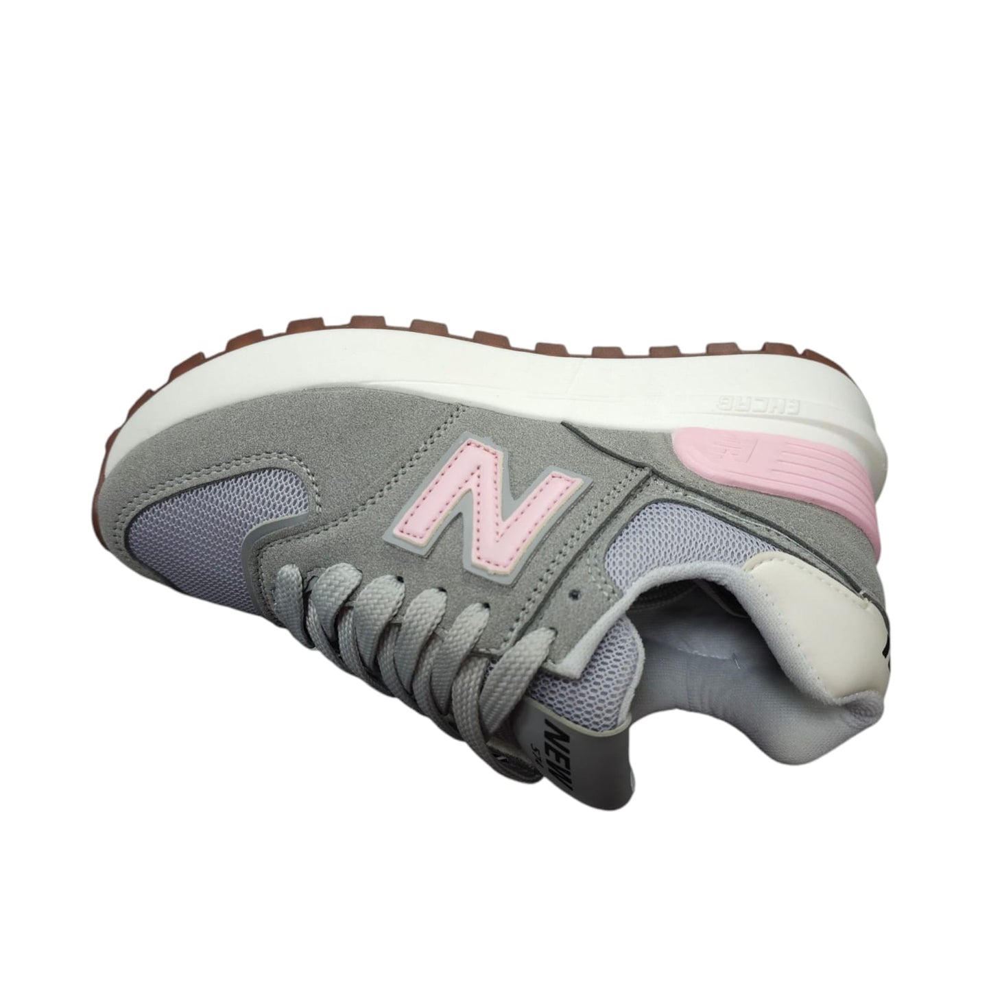 Tenis New Balance Replica AA Suela Alta New Colección Gris Rosa