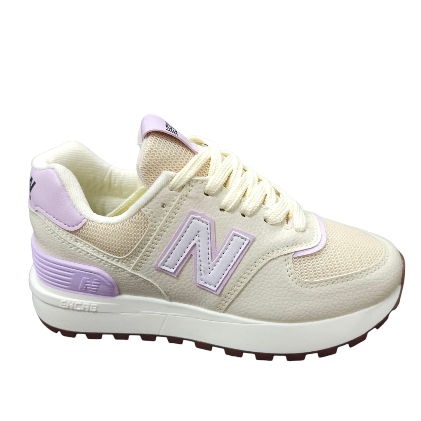 Tenis New Balance Replica AA Suela Alta New Colección Beige Lila