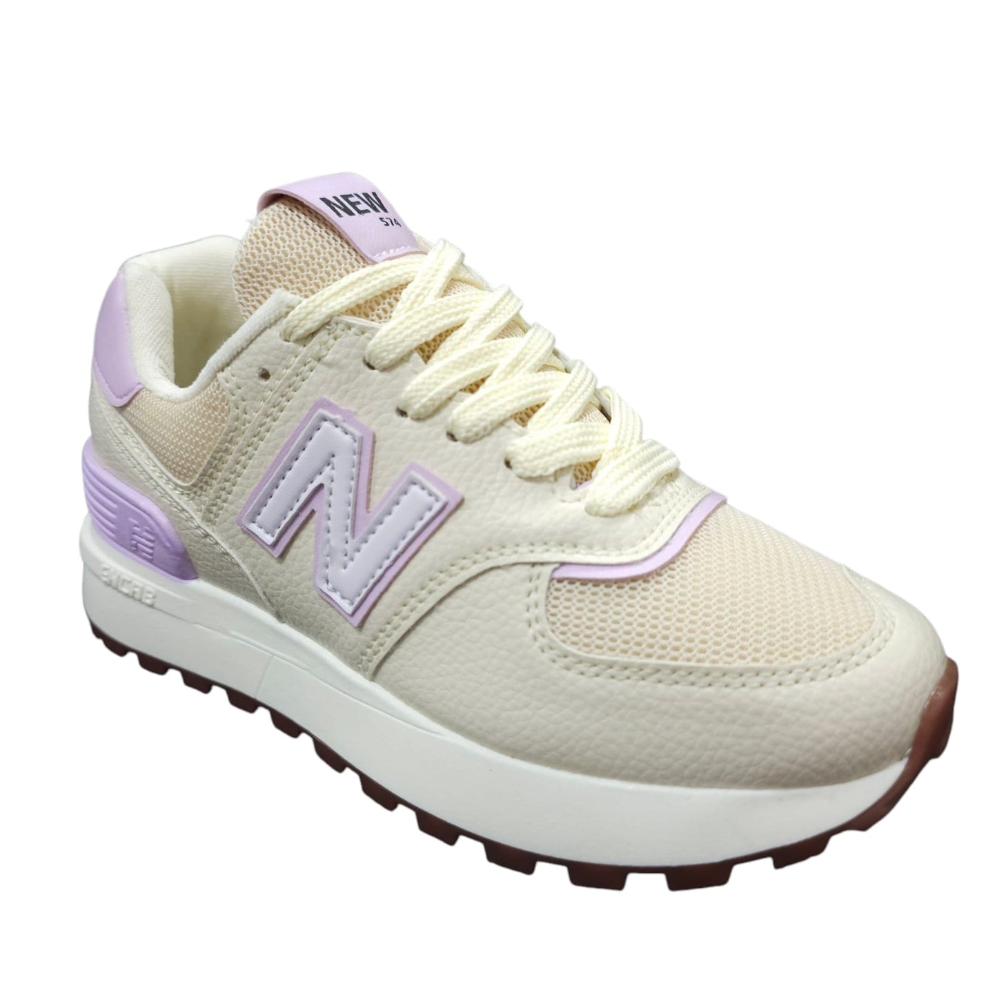 Tenis New Balance Replica AA Suela Alta New Colección Beige Lila