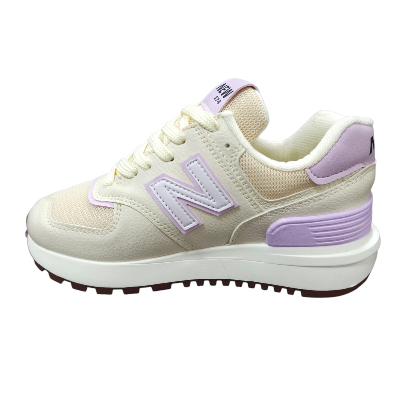 Tenis New Balance Replica AA Suela Alta New Colección Beige Lila