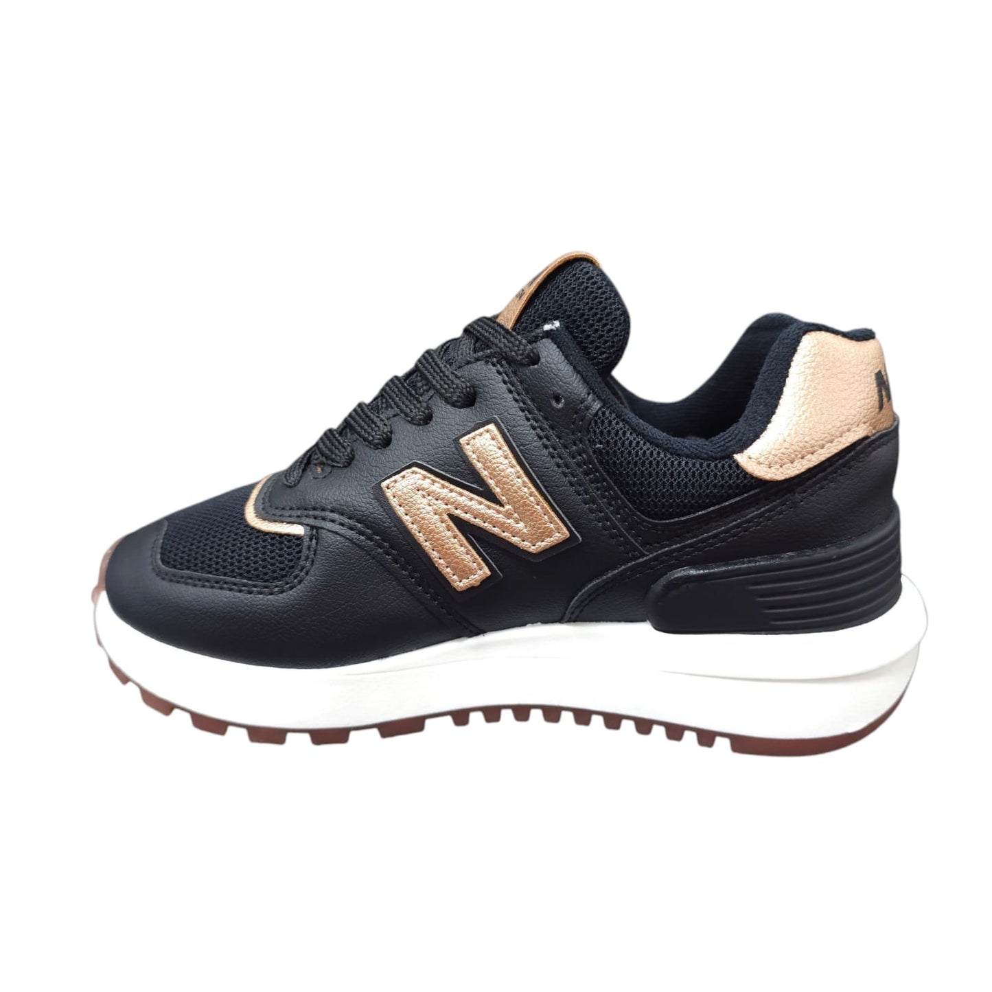 Tenis New Balance Replica AA Suela Alta New Colección Negro Dorado