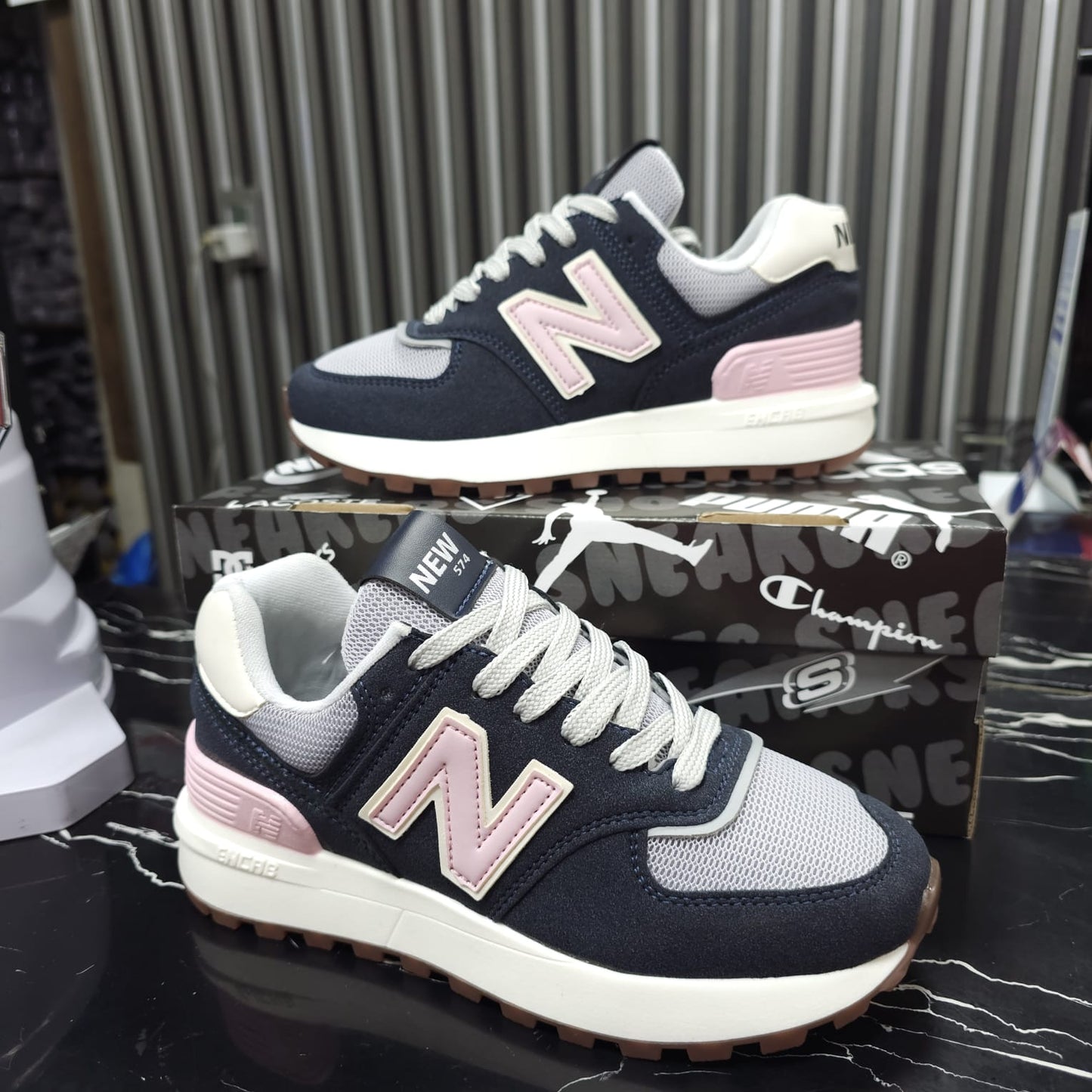 Tenis New Balance Replica AA Suela Alta New Colección Azul Rosa