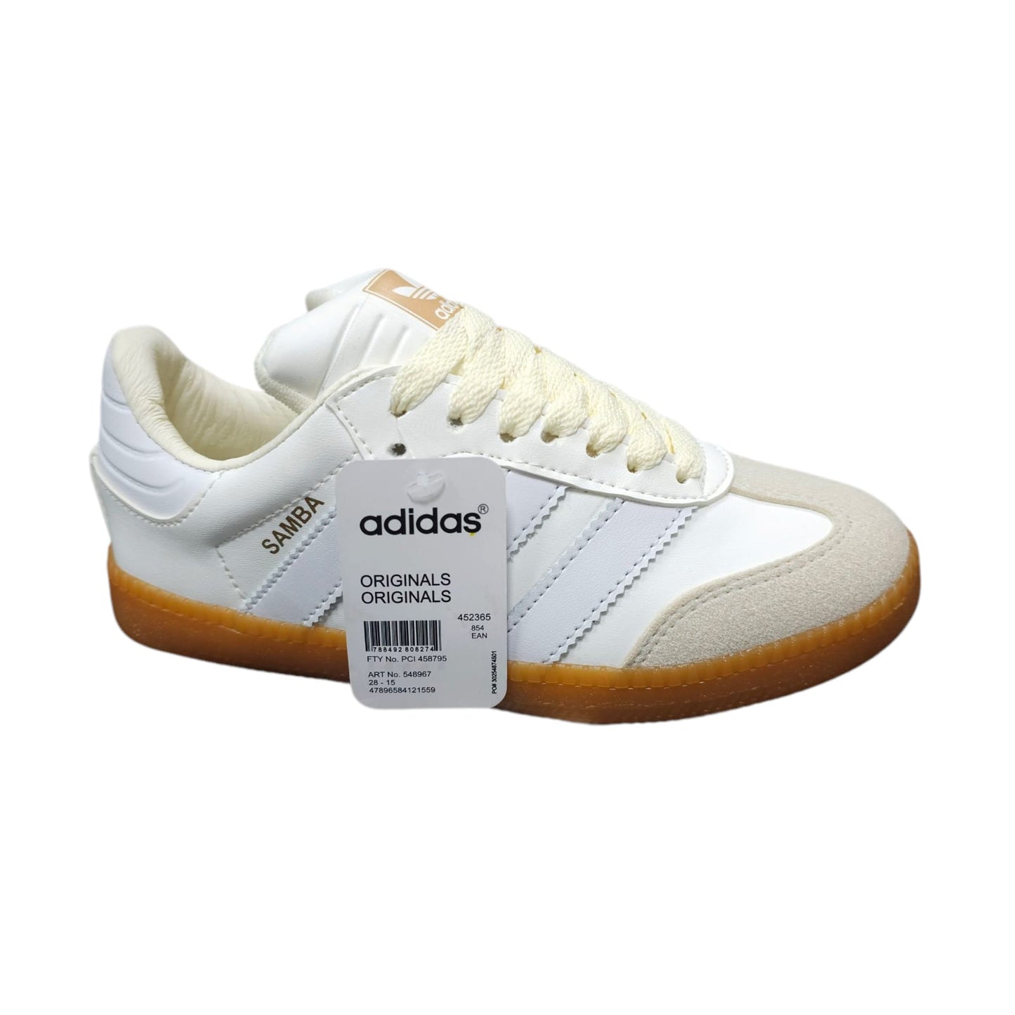 Tenis Adidas Samba White Suela Plana Replica AAA Beige