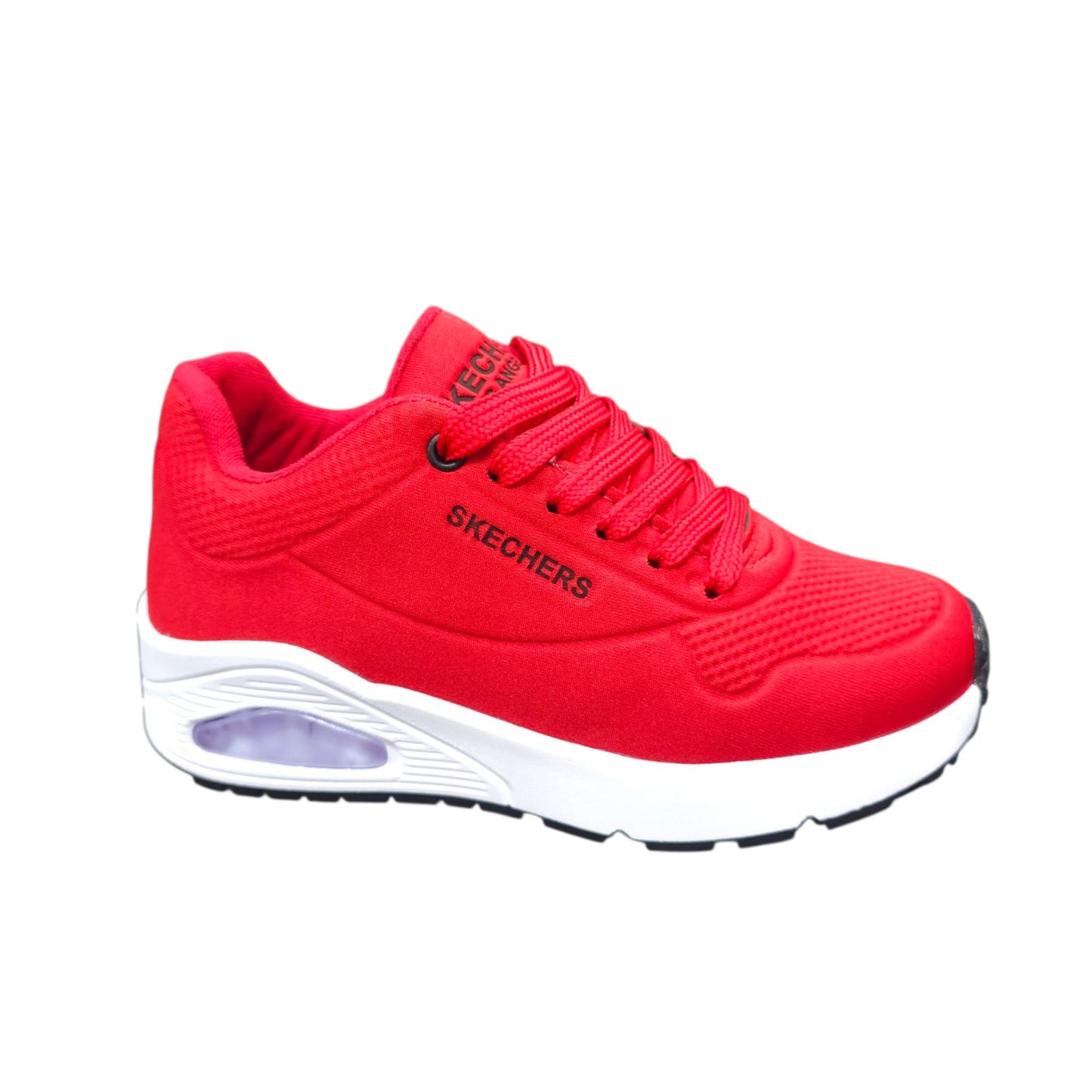 Tenis Skechers Black White Lifestyle AA RED