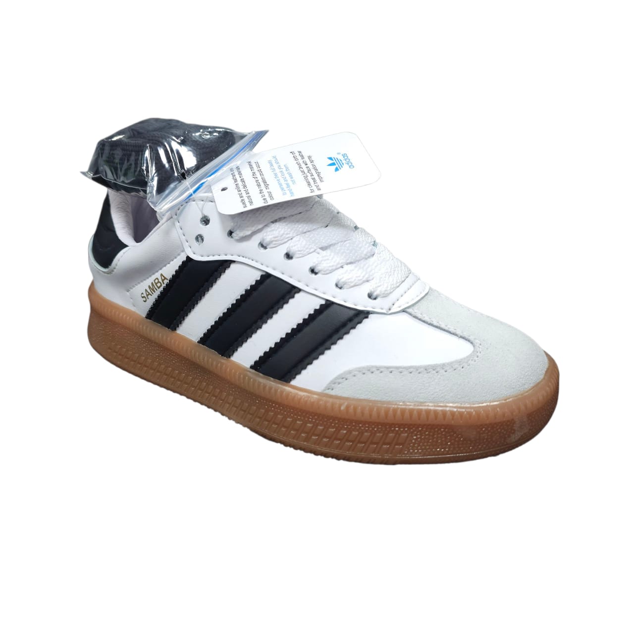 Tenis Adidas Samba White Black Suela Alta Replica AA