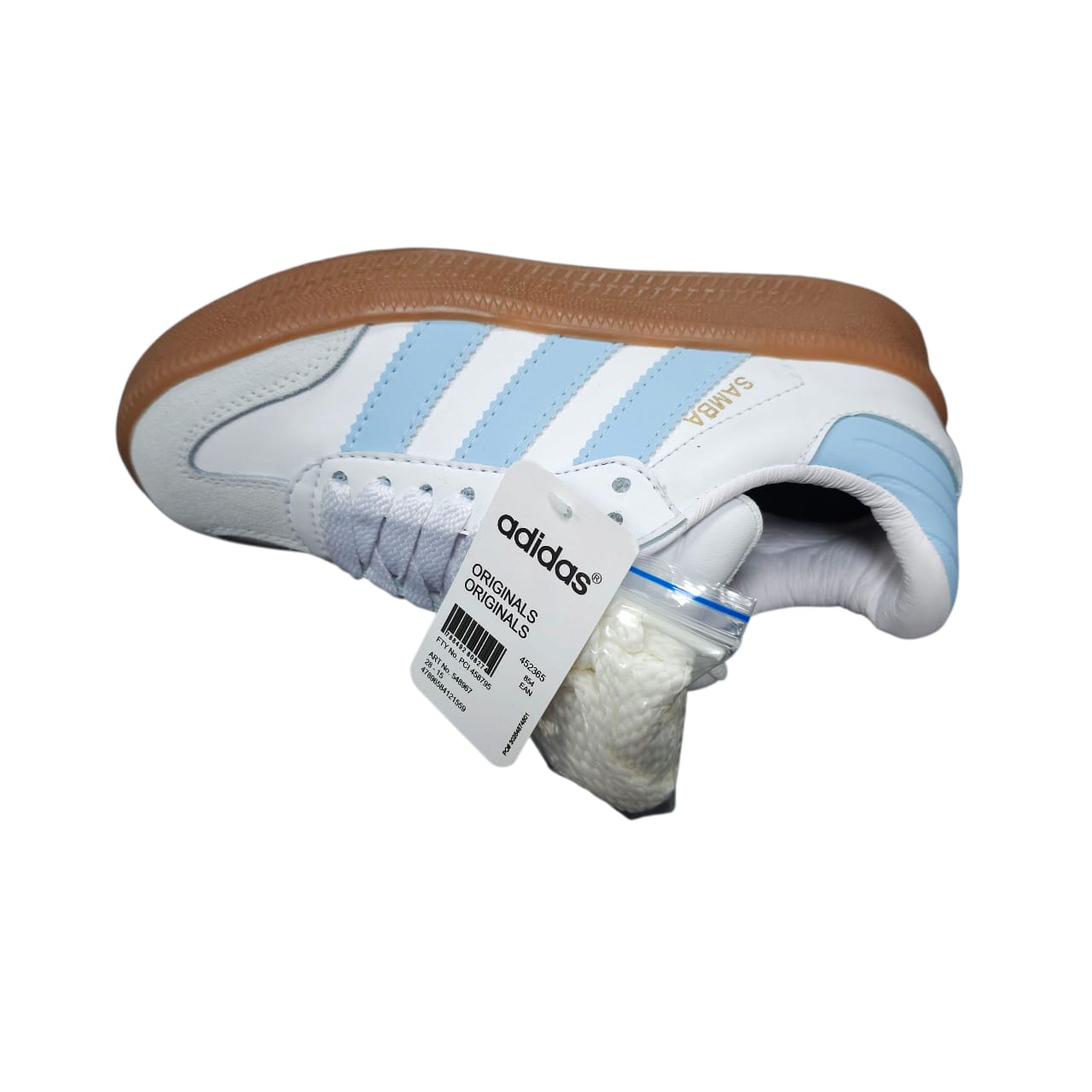 Tenis Adidas Samba White Blue Suela Alta Replica AA