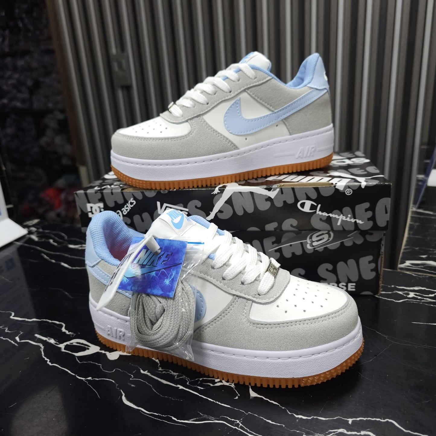 Tenis Nike Air Force For One R-eplica 2-A Classic Grey Blue
