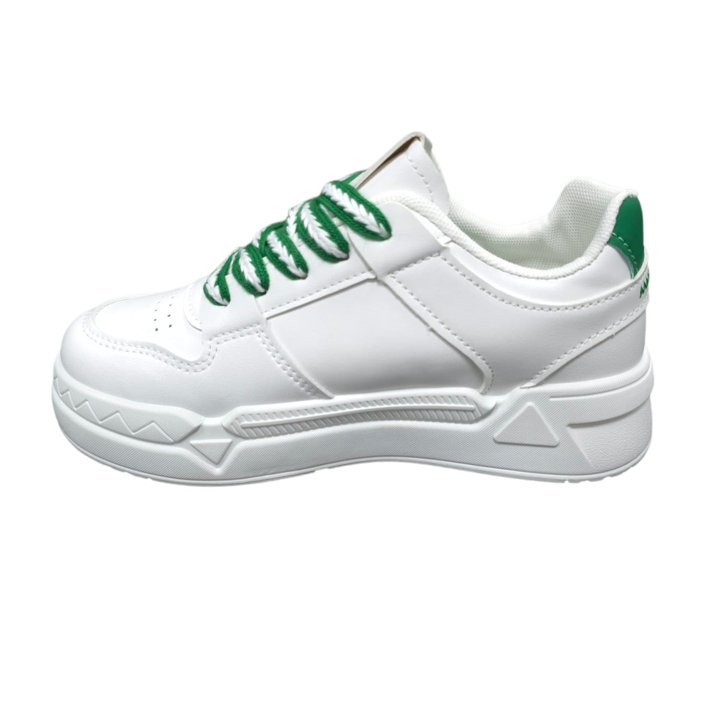 Tenis En Plataforma Importados Suela Plana Nueva Colección White Green