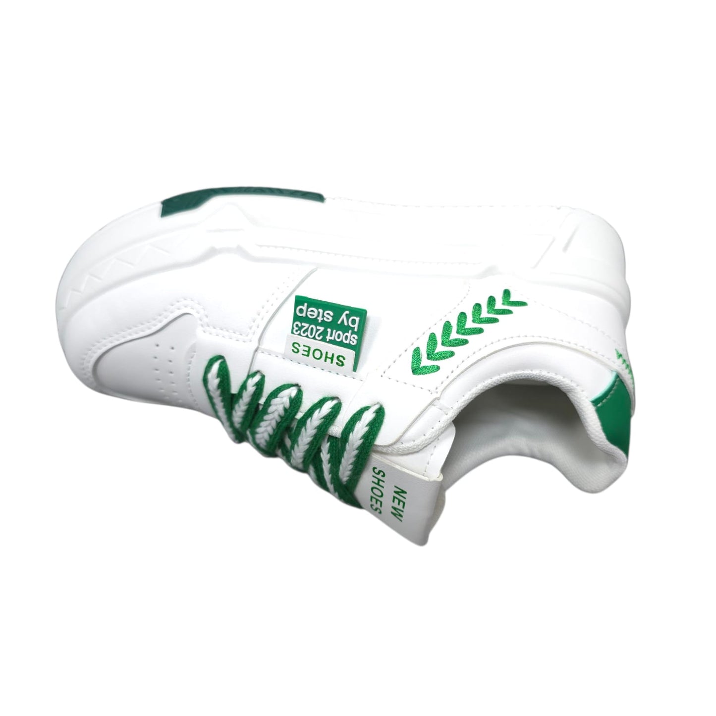 Tenis En Plataforma Importados Suela Plana Nueva Colección White Green