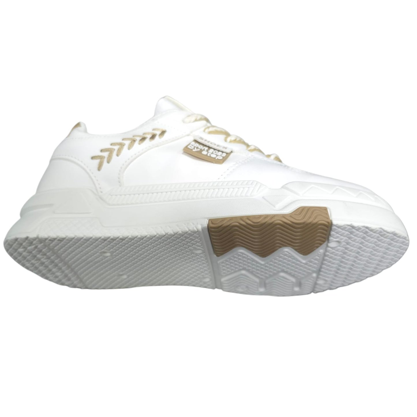 Tenis En Plataforma Importados Suela Plana Nueva Colección White Dorado