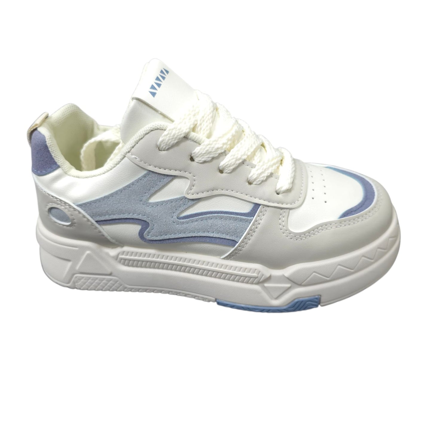 Tenis En Plataforma Importados Suela Plana Nueva Colección White Blue
