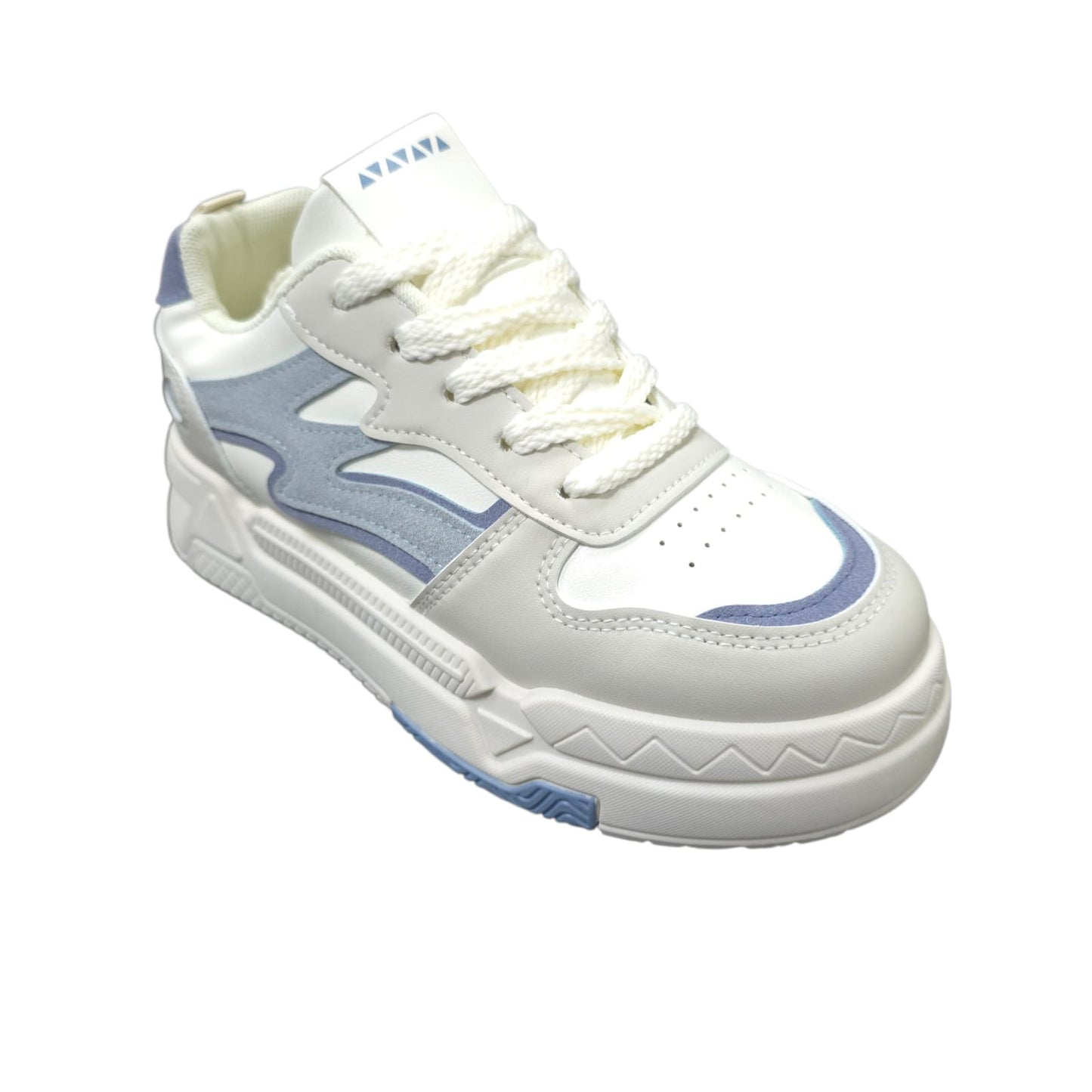 Tenis En Plataforma Importados Suela Plana Nueva Colección White Blue