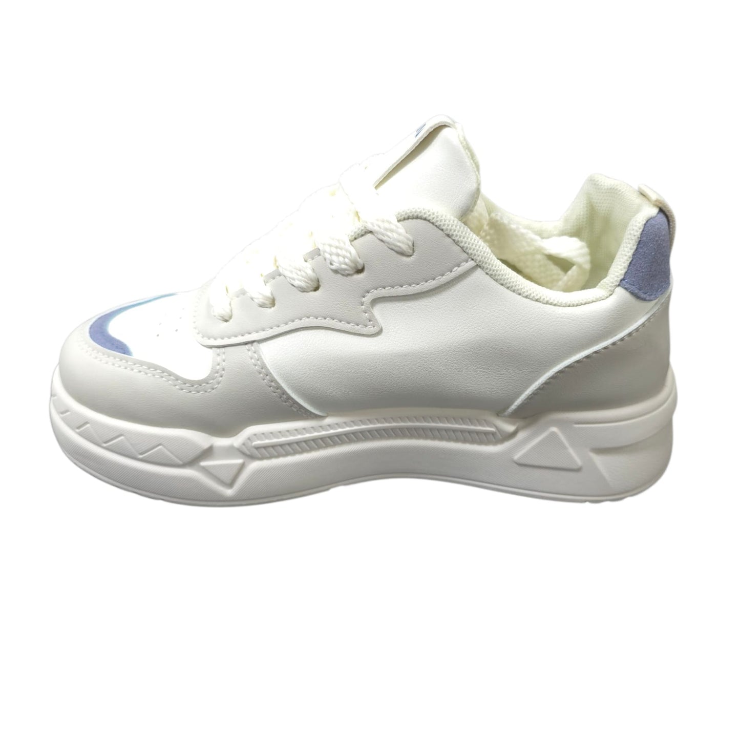 Tenis En Plataforma Importados Suela Plana Nueva Colección White Blue
