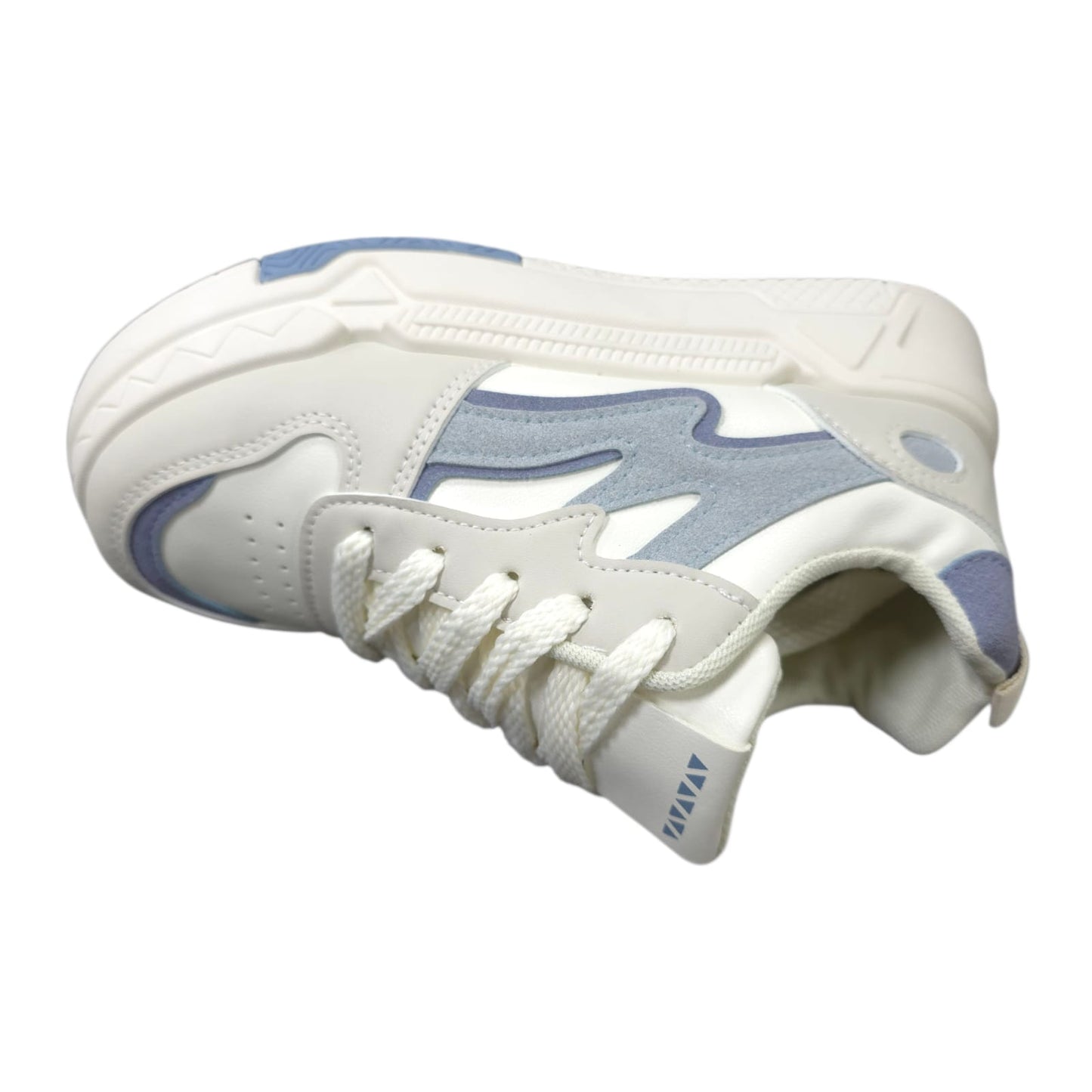 Tenis En Plataforma Importados Suela Plana Nueva Colección White Blue