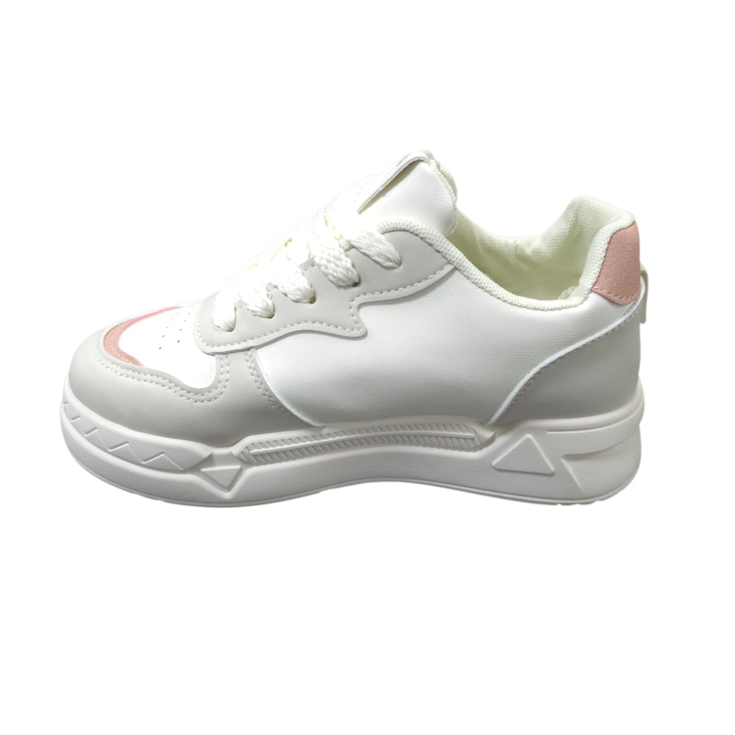 Tenis En Plataforma Importados Suela Plana Nueva Colección White Pink