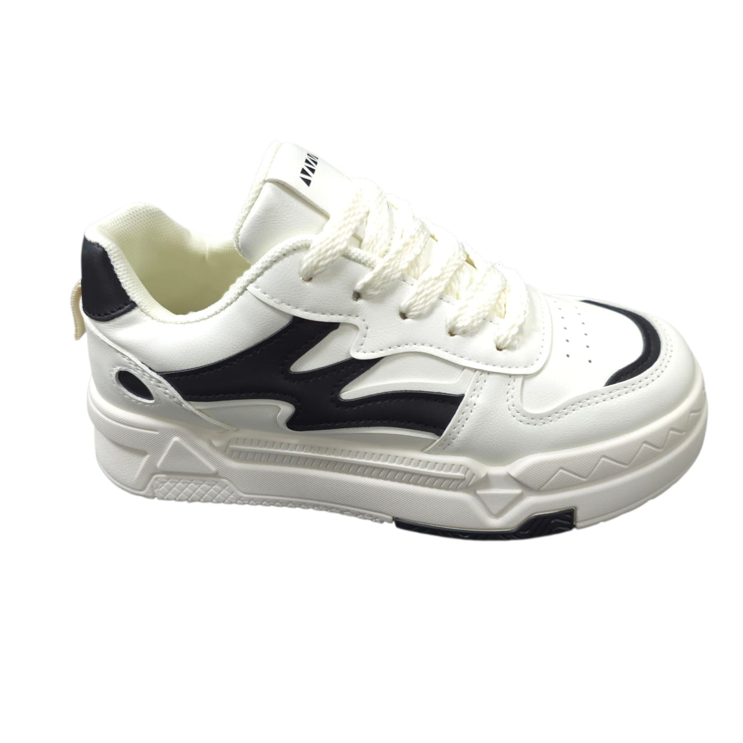 Tenis En Plataforma Importados Suela Plana Nueva Colección White Black