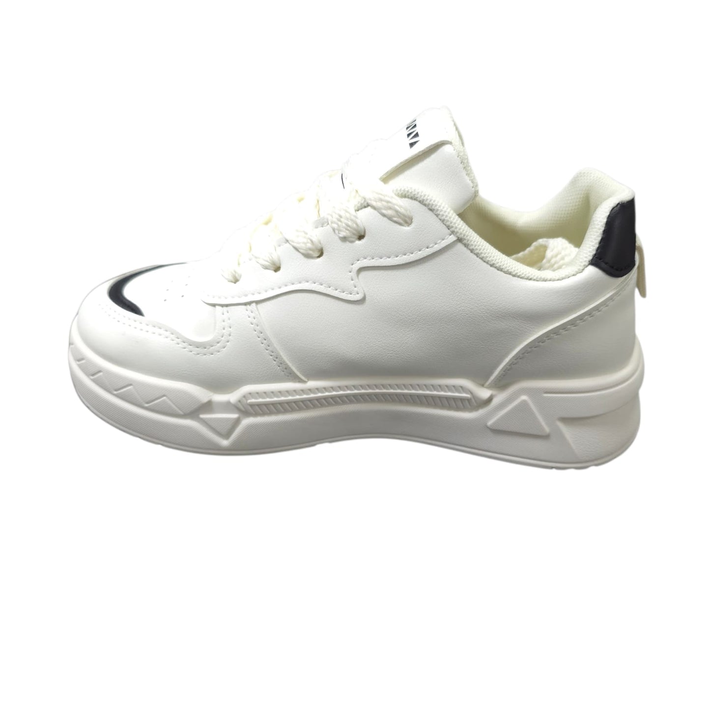 Tenis En Plataforma Importados Suela Plana Nueva Colección White Black
