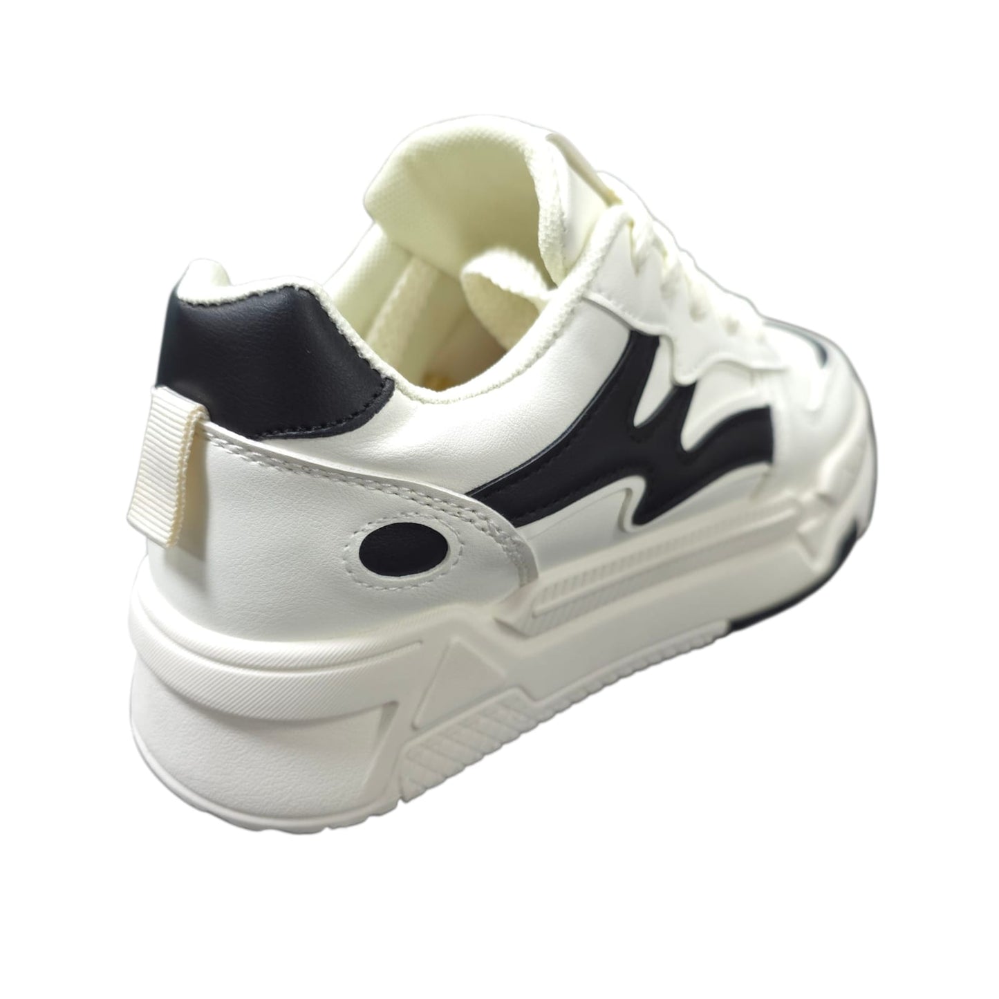 Tenis En Plataforma Importados Suela Plana Nueva Colección White Black