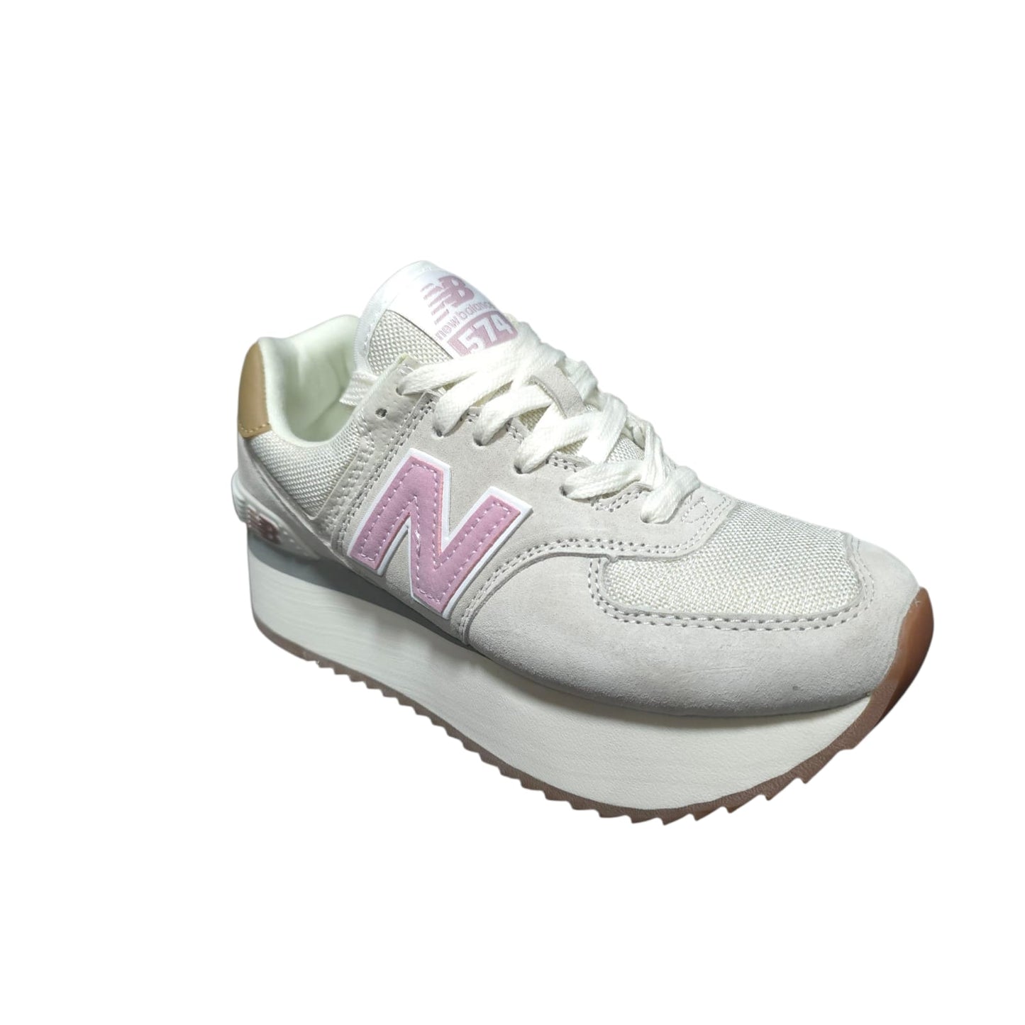 Tenis New Balance 574 Importados De Plataforma Beige Pink