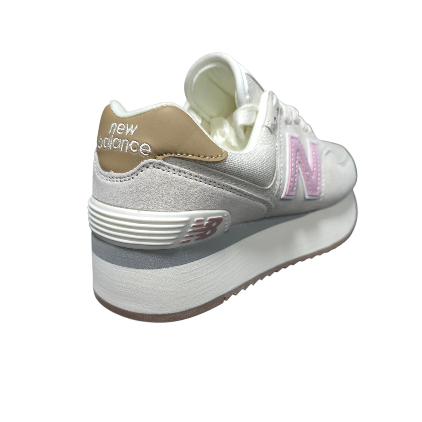 Tenis New Balance 574 Importados De Plataforma Beige Pink