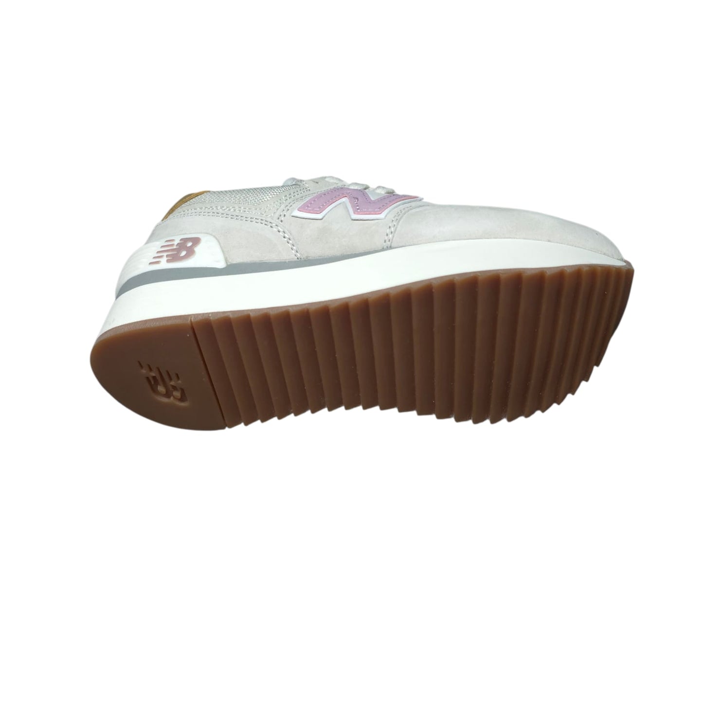 Tenis New Balance 574 Importados De Plataforma Beige Pink