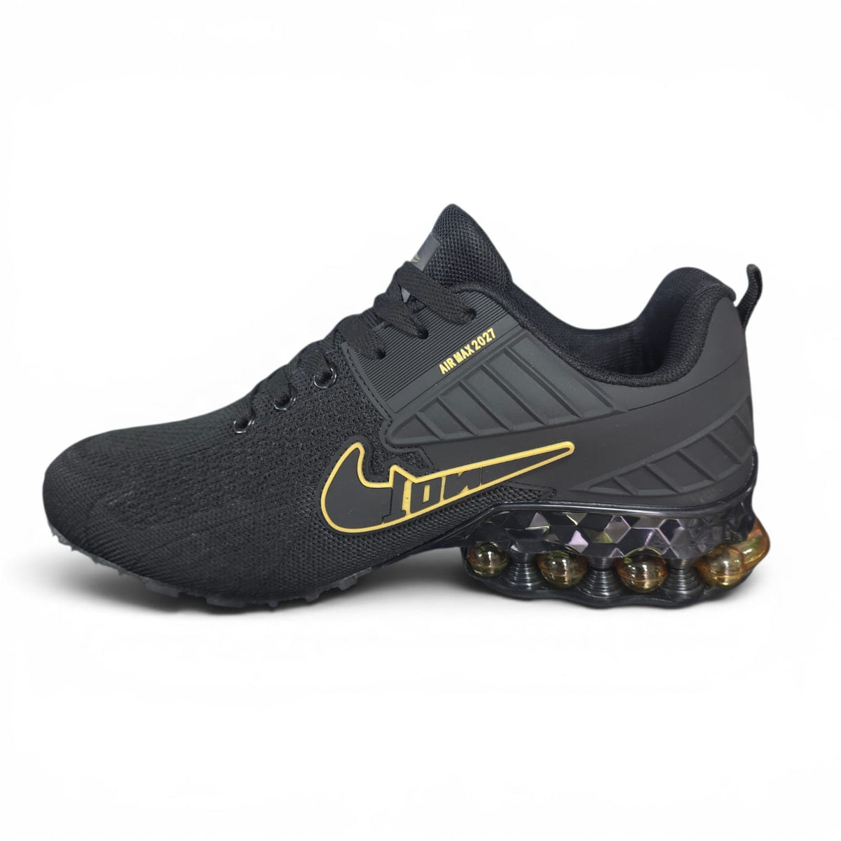 Tenis Importados Suela Tornillo Black Dorado