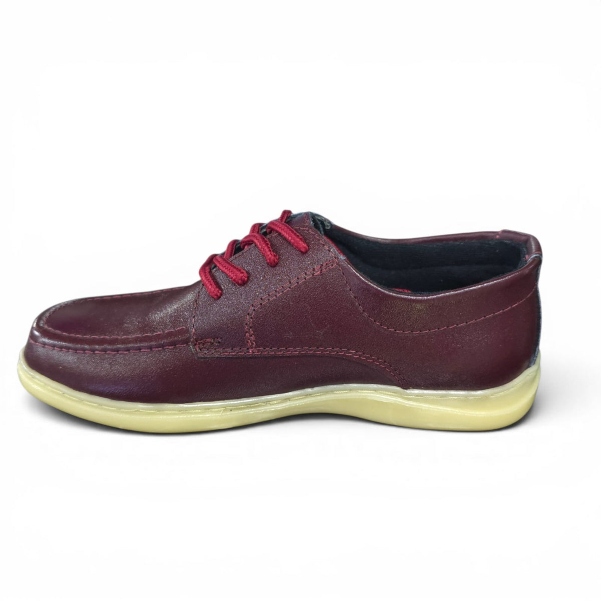 Zapatos Colegiales Vino Tinto En Cuero