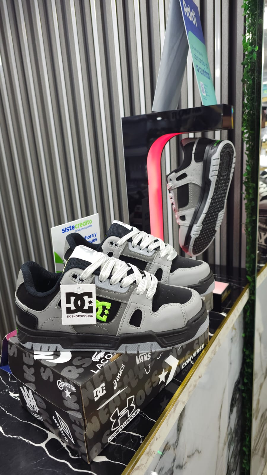 Tenis DC Shoes Pureskateshoe Replica AA New Edición Gris Verde