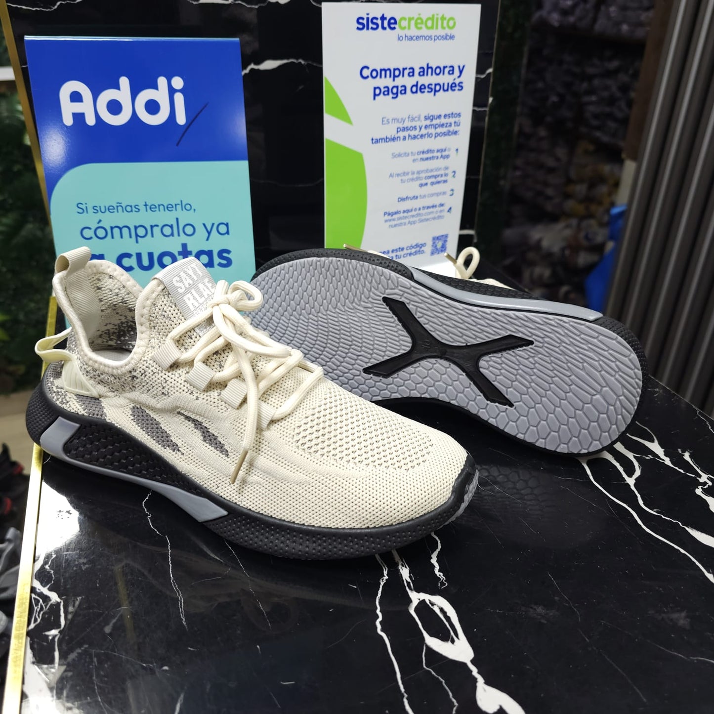 Tenis Importados Tipo Media Para Hombre Beige