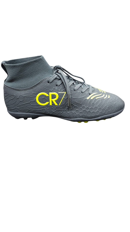 Tenis Torretin Futsal CR7 Importado Extra Livianos Gris-Amarillo Neon
