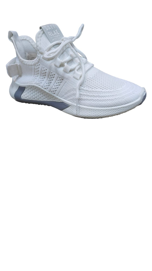 Tenis Importados Tipo Media Líneas Hombre Blanco