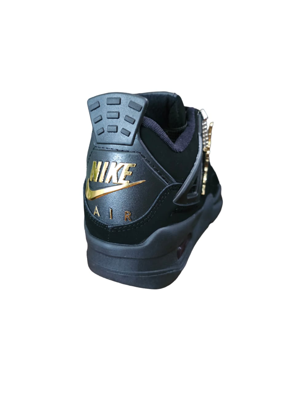Tenis Jordan Retro 4 Unisex Calidad 3-A Negro-Dorado