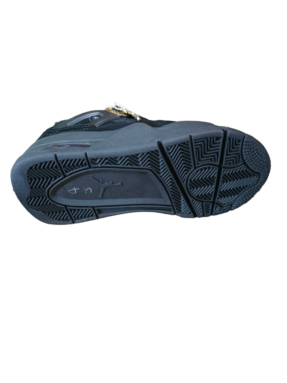 Tenis Jordan Retro 4 Unisex Calidad 3-A Negro-Dorado