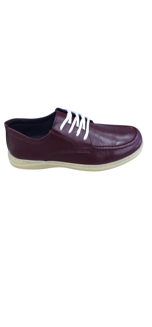 Zapatos Colegiales Vino Tinto En Cuero