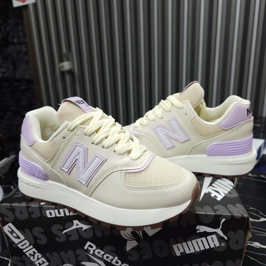 Tenis New Balance Replica AA Suela Alta New Colección Beige Lila