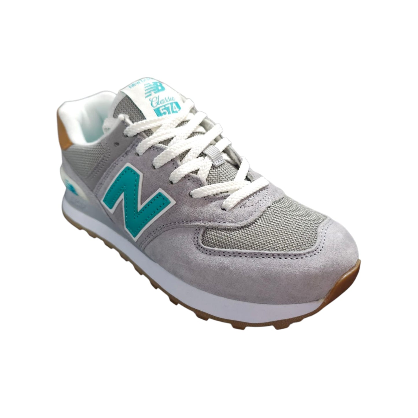 Tenis New Balance 574 Replica AAA Importados Colección Clásica Grey Aguamarine