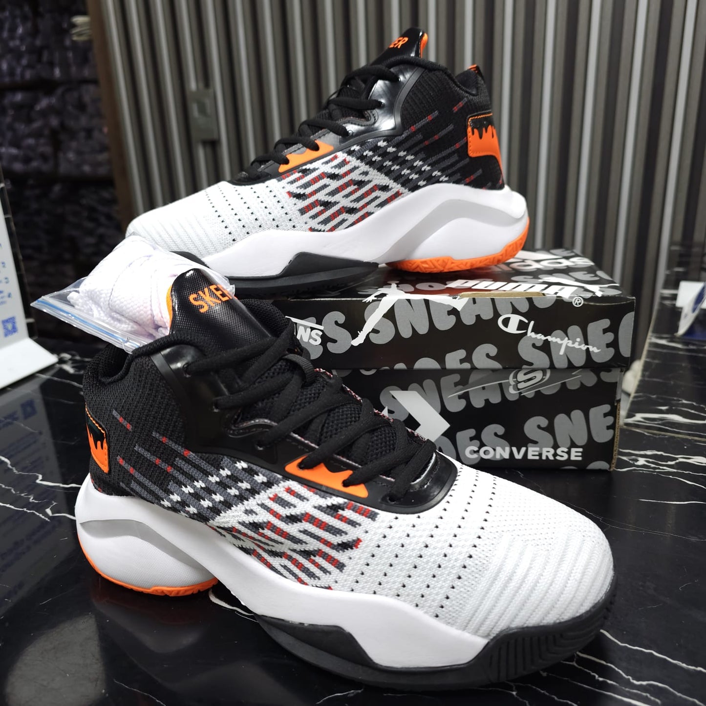 Tenis En Bota Importados  Basketball White Orange