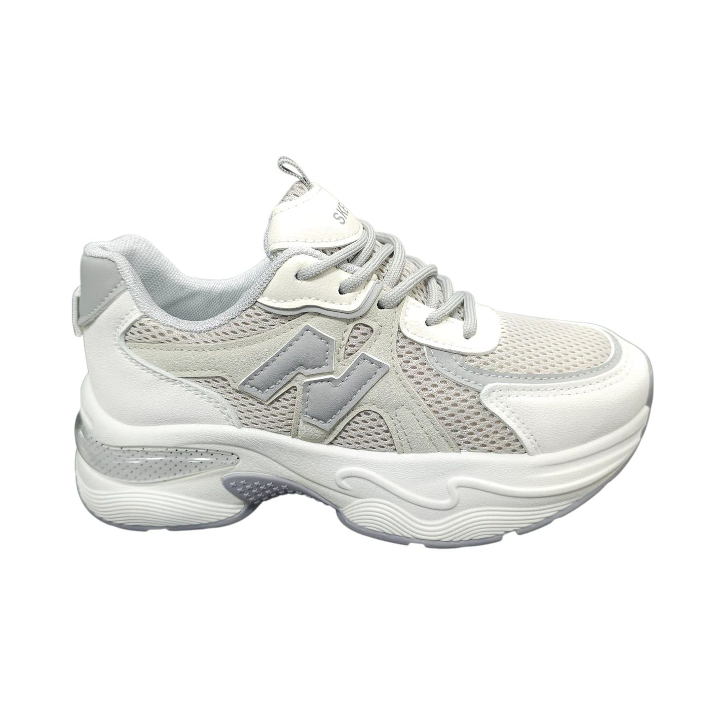 Plataforma Suela Alta Moda 2025 New Colección Fashion White Grey