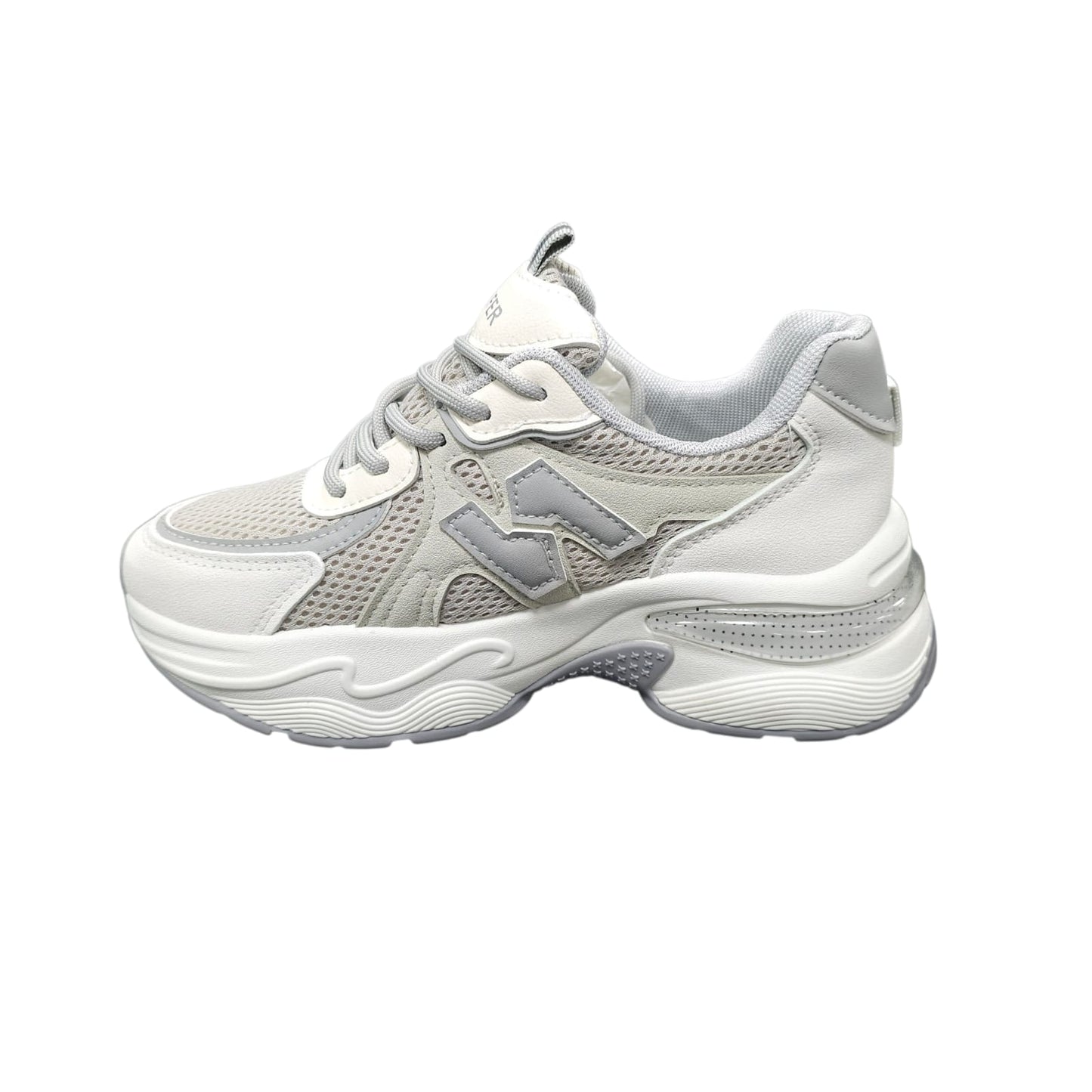 Plataforma Suela Alta Moda 2025 New Colección Fashion White Grey