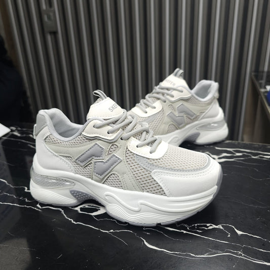 Plataforma Suela Alta Moda 2025 New Colección Fashion White Grey