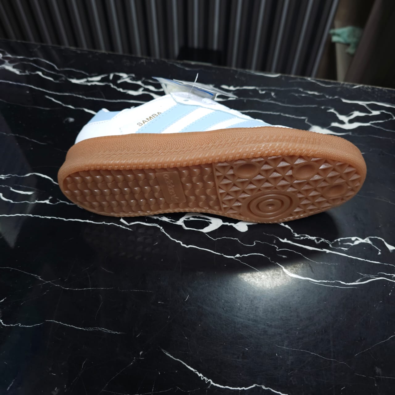 Tenis Adidas Samba White Blue Suela Alta Replica AA